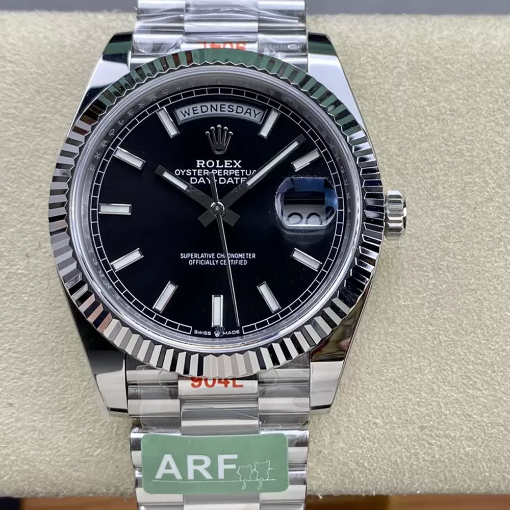 ARF공장 롤렉스 데이데이트 블랙 다이얼 40mm 화이트골드 금통 228236