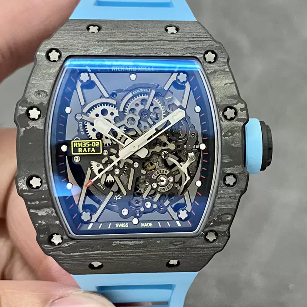 T+공장 리차드밀 라파엘 나달 로마 RM35-02 블랙카본 / 블루 러버밴드