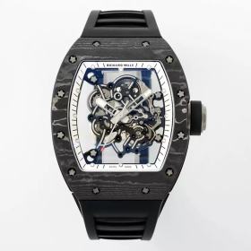 APS공장 V2 리차드밀 부바왓슨 RM-055 블랙 카본 / 블랙 러버밴드