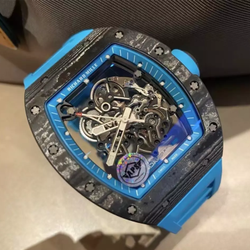 APS공장 V2 리차드밀 부바왓슨 RM-055 블랙 카본 / 블루 러버밴드