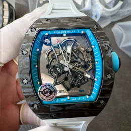 APS공장 V2 리차드밀 부바왓슨 RM-055 블랙 카본 / 화이트 러버밴드