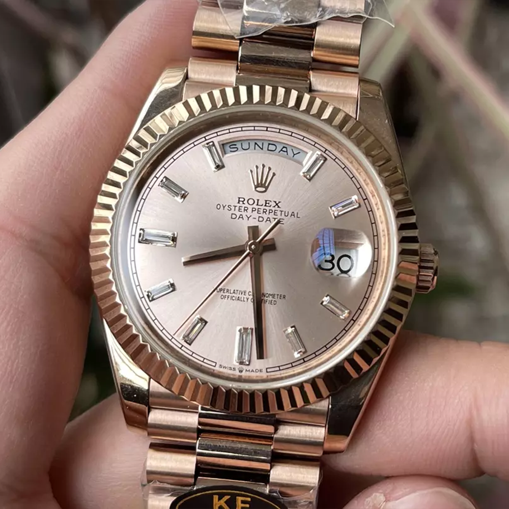 KF공장 롤렉스 데이데이트 40 썬더스트 바게트 다이얼 로즈골드 금통 228235