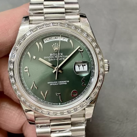 GM공장 V3 롤렉스 데이데이트 40 로만 그린 다이얼 다이아 베젤 화이트 골드 금통 228236