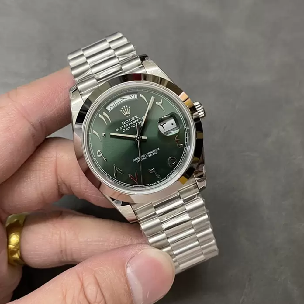 GM공장 V3 롤렉스 데이데이트 40 로만 그린 다이얼 스무스 베젤 화이트 골드 금통 228236