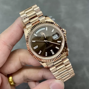 GM공장 V3 롤렉스 데이데이트 40 브라운 바게트 다이얼 로즈골드 골드 금통 228235