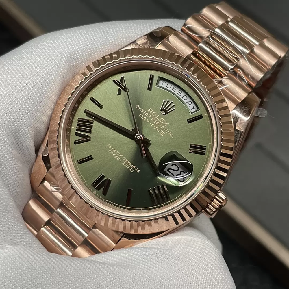 GM공장 V3 롤렉스 데이데이트 40 올리브 그린 다이얼 로즈 골드 금통 228235