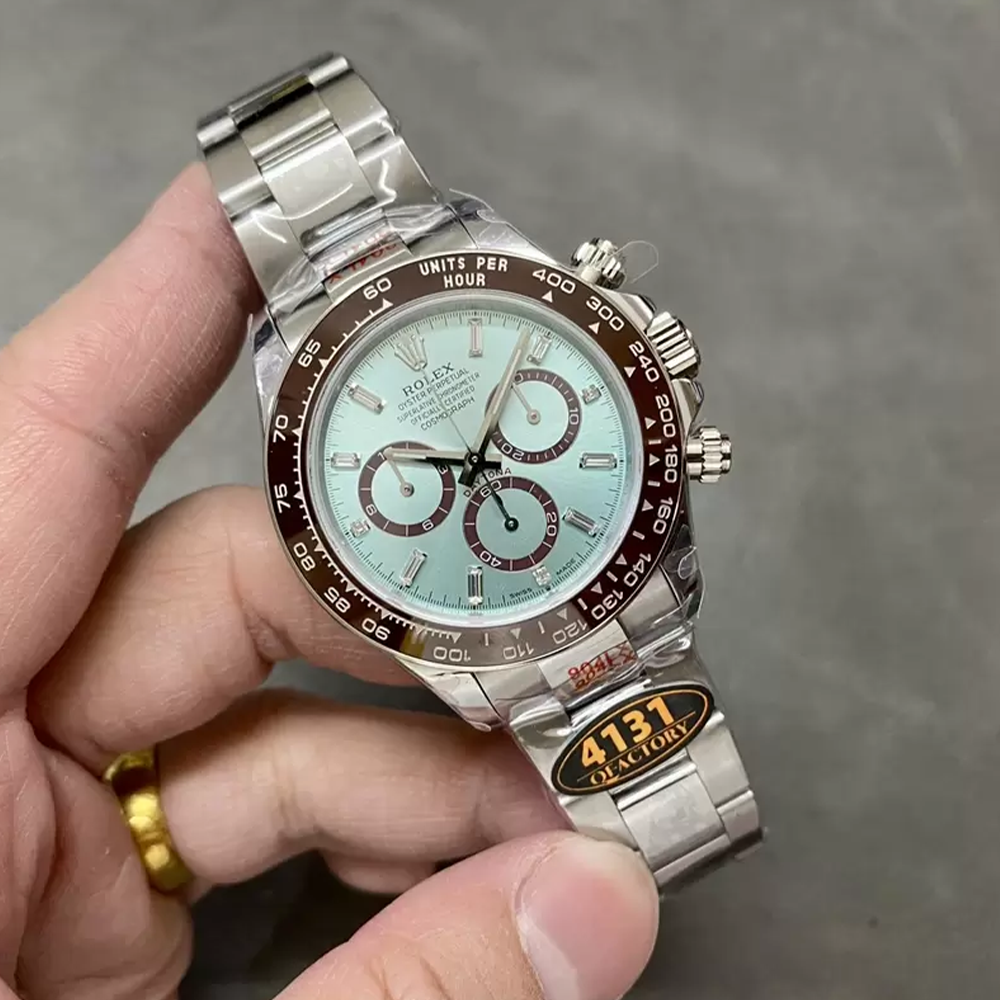 QF공장 롤렉스 데이토나 플래티넘 바게트 다이얼 화이트 골드 금통 126506