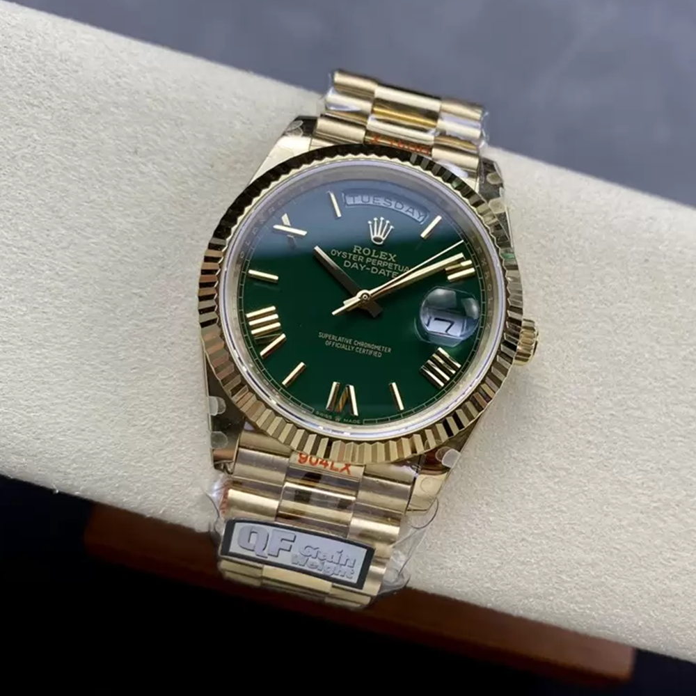 QF공장 롤렉스 데이데이트 40 그린 다이얼 옐로우 골드 금통 228238