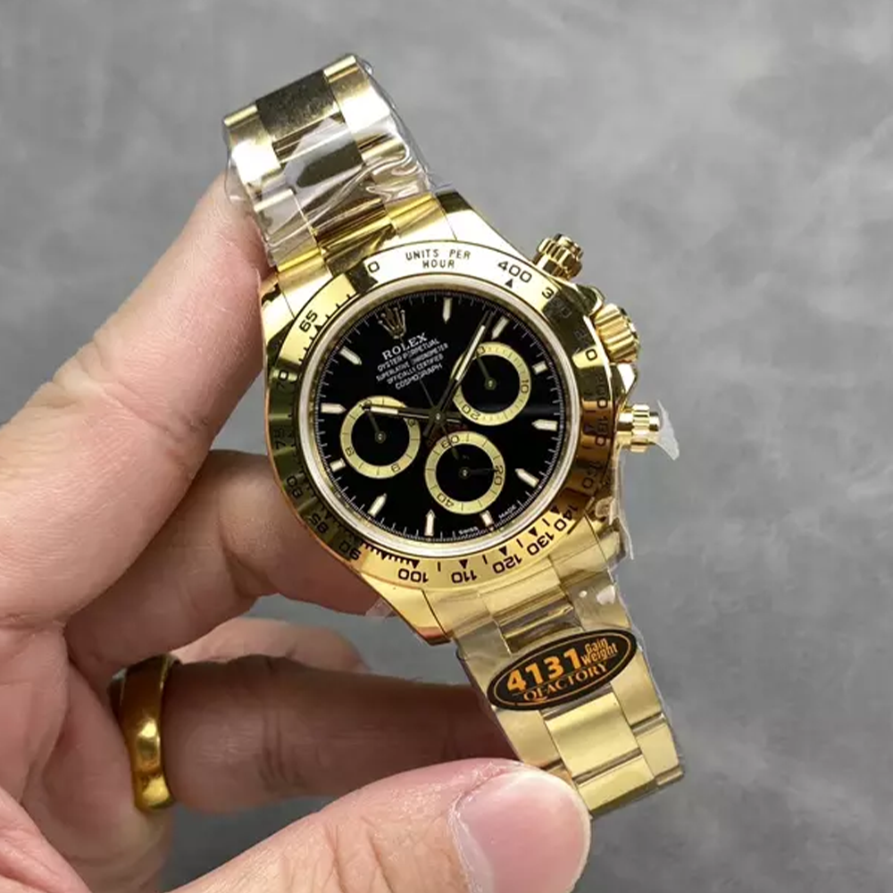 QF공장 롤렉스 데이토나 블랙 다이얼 옐로우 골드 금통 126508