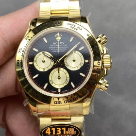 QF공장 롤렉스 데이토나 블랙 레이싱 다이얼 옐로우 골드 금통 126508