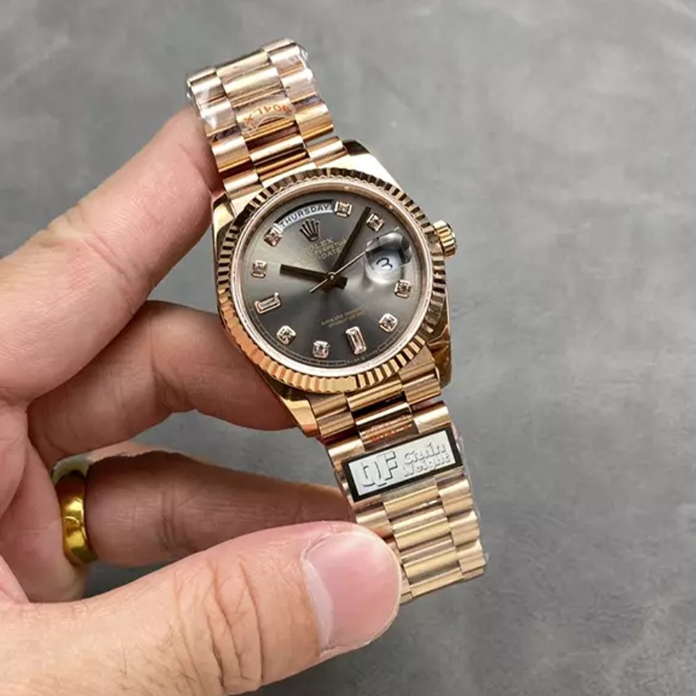 QF공장 롤렉스 데이데이트 36 그레이 다이아 옴브레 다이얼 로즈골드 금통 128235