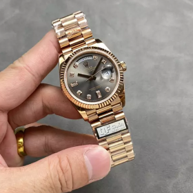 QF공장 롤렉스 데이데이트 36 그레이 다이아 옴브레 다이얼 로즈골드 금통 128235