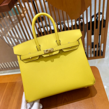 그린엘 에르메스 버킨 25 엡송가죽 레몬 옐로우 금장 버클