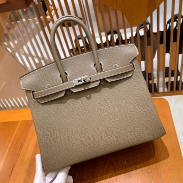 그린엘 에르메스 버킨 25 엡송가죽 그레이 은장 버클