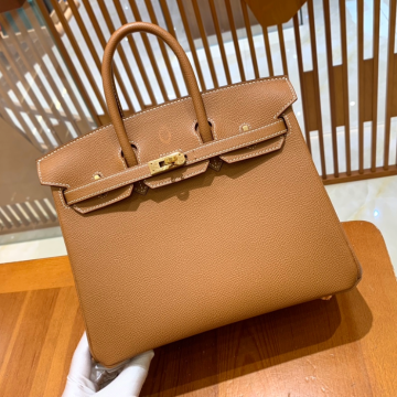 그린엘 에르메스 버킨 25 엡송가죽 골드 브라운 금장 버클