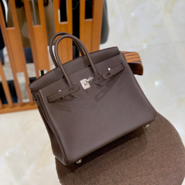 그린엘 에르메스 버킨 25 토고가죽 초코 브라운 실버 버클
