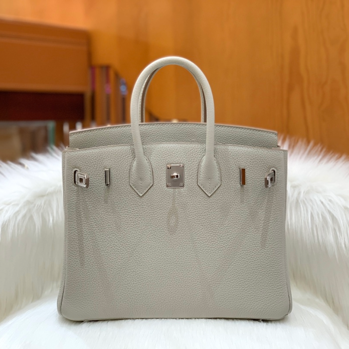 그린엘 에르메스 버킨 25 토고가죽 아이스 그레이 실버 버클