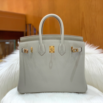 그린엘 에르메스 버킨 25 토고가죽 아이스 그레이 골드 버클