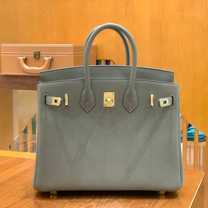 그린엘 에르메스 버킨 25 토고가죽 그레이 골드 버클
