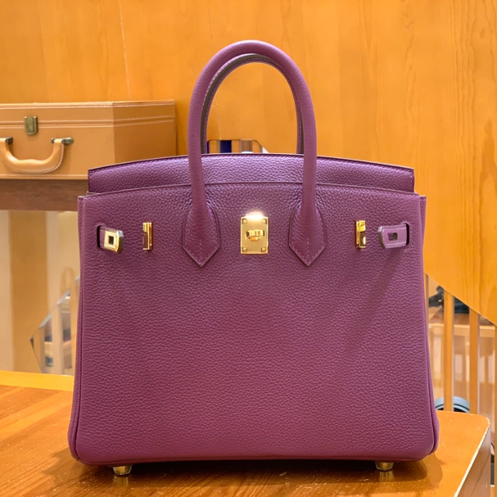 그린엘 에르메스 버킨 25 토고가죽 아네모네 퍼플 금장 버클