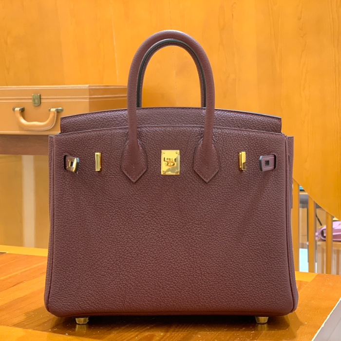 그린엘 에르메스 버킨 25 토고가죽 버건디 금장 버클