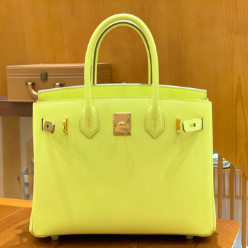 그린엘 에르메스 버킨 30 엡송가죽 레몬 옐로우 금장 버클