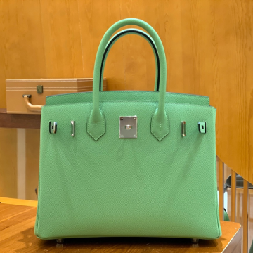 그린엘 에르메스 버킨 30 엡송가죽 아보카도 그린 은장 버클