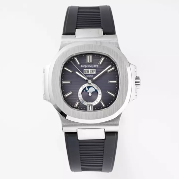 PPF공장 파텍필립 노틸러스 애뉴얼캘린더 문페이즈 블랙 다이얼 러버밴드 5726A