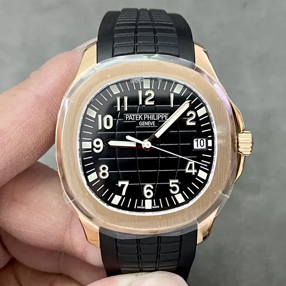 3K공장 파텍필립 아쿠아넛 블랙 다이얼 로즈골드 금통 러버밴드 5167R
