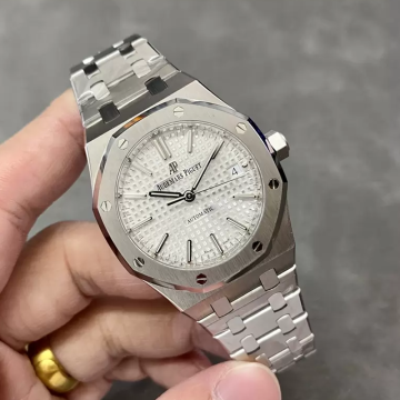 IP공장 오데마피게 로얄오크 화이트 다이얼 스틸 37mm 15450