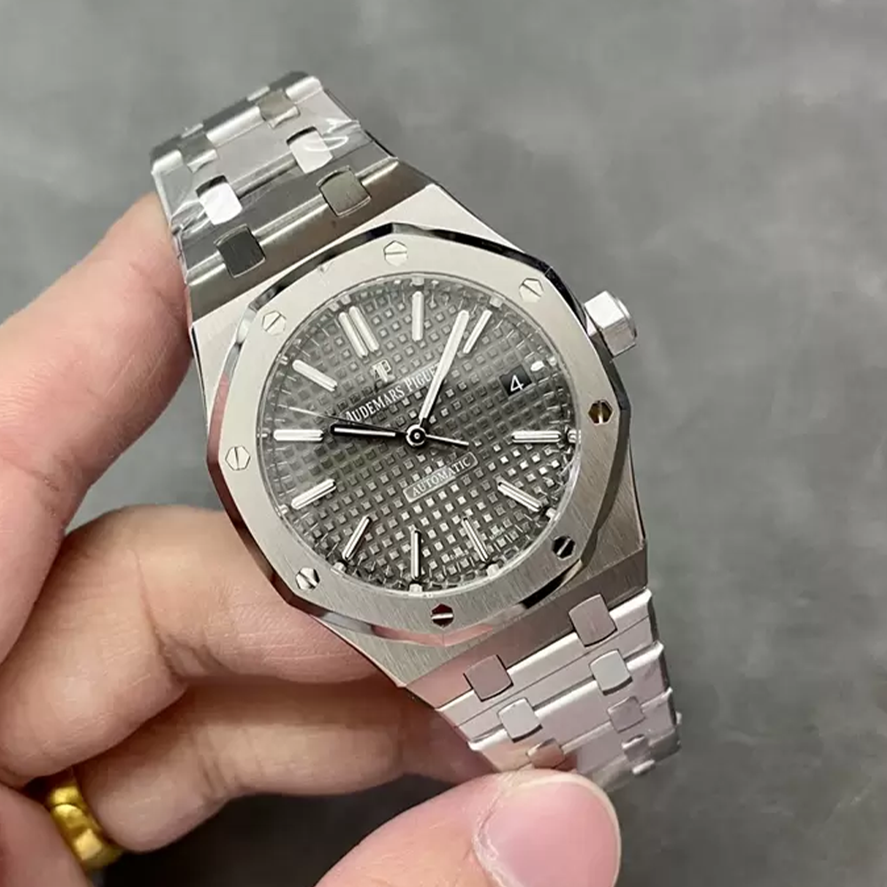 IP공장 오데마피게 로얄오크 블랙 다이얼 스틸 37mm 15450