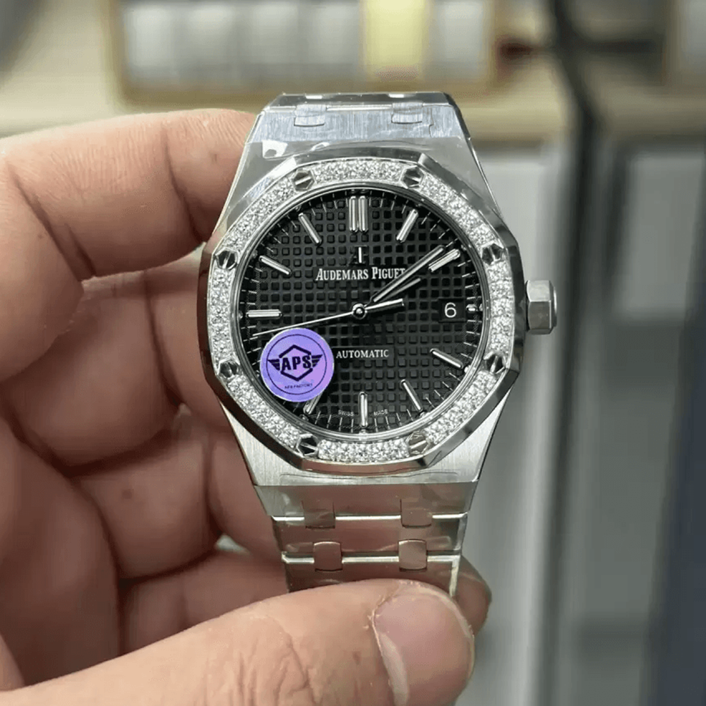 APS공장 오데마피게 로얄오크 블랙 다이얼 37mm 다이아 베젤 15451