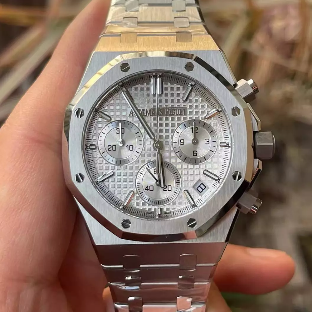 APS공장 오데마피게 로얄오크 크로노그래프 화이트 다이얼 41mm 26240