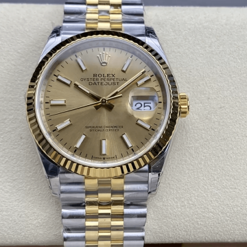 VS공장 롤렉스 데이저스트 36mm 샴폐인 다이얼 옐로우 골드 콤비 쥬빌레 126334