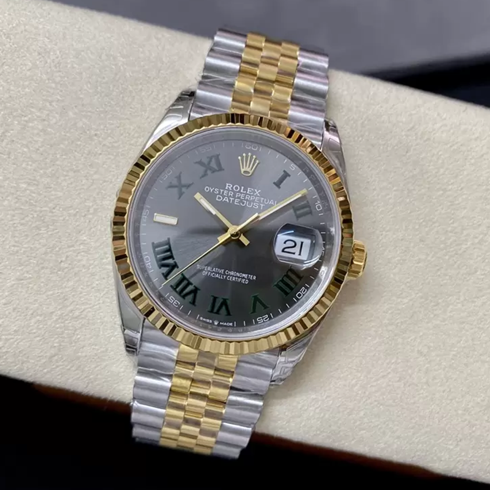 VS공장 롤렉스 데이저스트 36mm 윔블던 다이얼 옐로우 골드 콤비 쥬빌레 126334