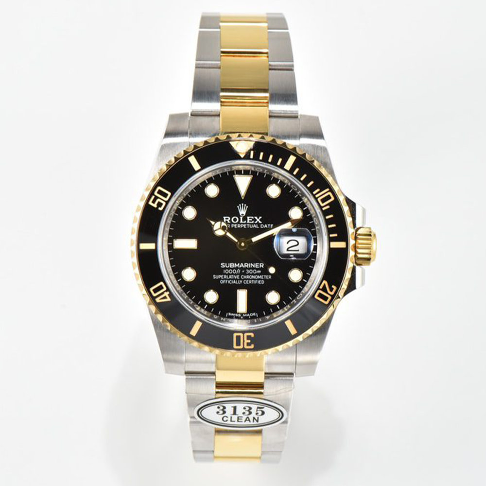 클린공장 롤렉스 서브마리너 검판 다이얼 옐로우 골드 콤비 40mm 116613