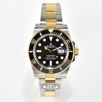 클린공장 롤렉스 서브마리너 검판 다이얼 옐로우 골드 콤비 40mm 116613