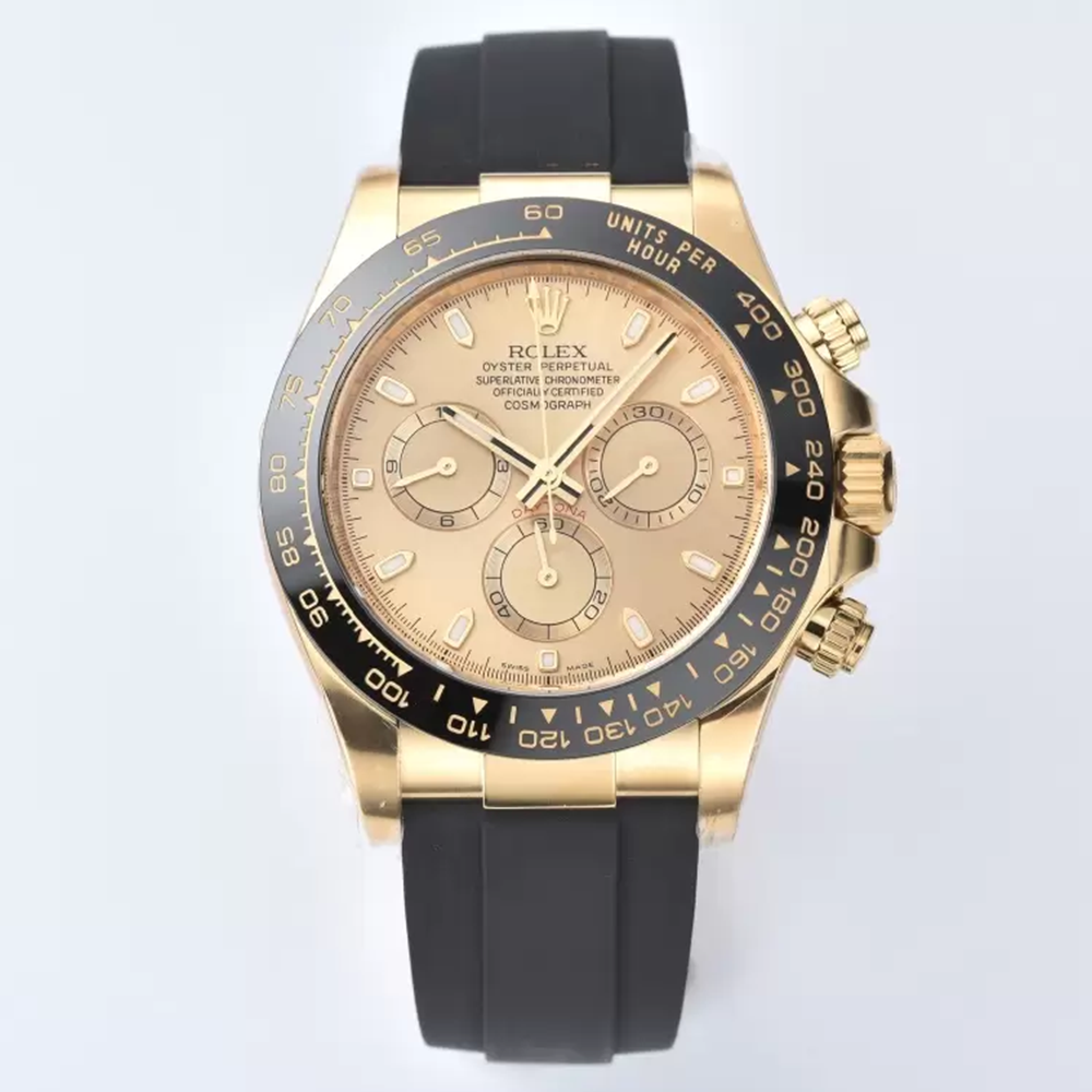 클린공장 롤렉스 데이토나 샴폐인 인덱스 다이얼 옐로우 골드 금통 러버밴드 m116503