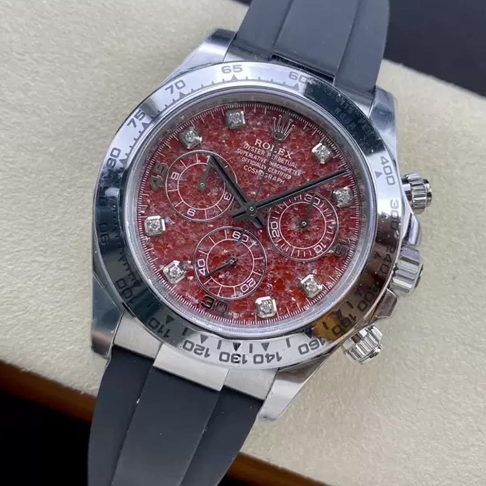 클린공장 롤렉스 데이토나 석류 갈레나 다이얼 화이트 골드 금통 러버밴드 116589