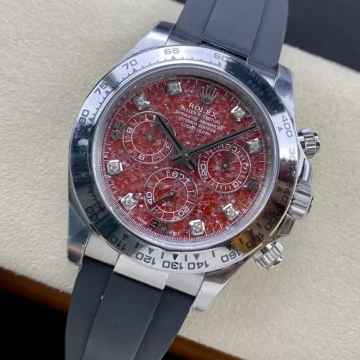 클린공장 롤렉스 데이토나 석류 갈레나 다이얼 화이트 골드 금통 러버밴드 116589