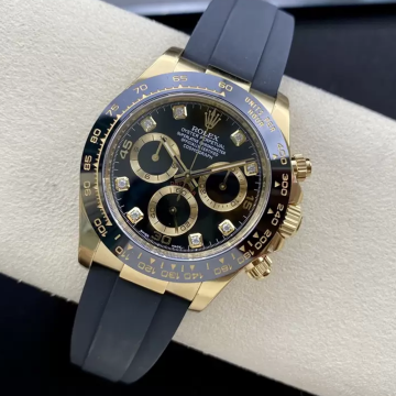 클린공장 롤렉스 데이토나 블랙 8P 다이얼 옐로우 골드 금통 러버밴드 m116518ln