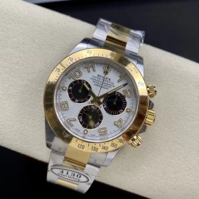 클린공장 롤렉스 데이토나 화이트 아라빅 팬더 다이얼 옐로우 골드 콤비 m116503