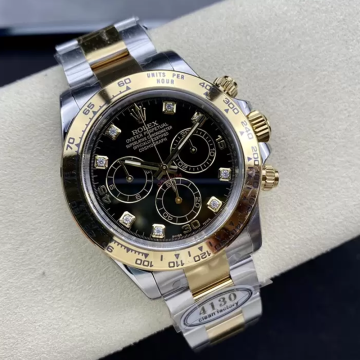 클린공장 롤렉스 데이토나 블랙 8P 다이얼 옐로우 골드 콤비 m116503