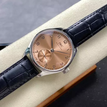 GR공장 IWC 포르투기저 오토매틱 42 살몬 다이얼 가죽밴드 IW358313