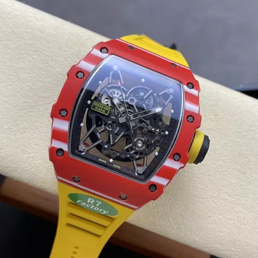 R7공장 리차드밀 라파엘 나달 RM35-02 레드 카본 / 옐로우 러버밴드