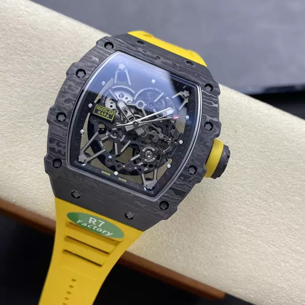 R7공장 리차드밀 라파엘 나달 RM35-02 블랙 카본 / 옐로우 러버밴드