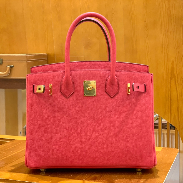그린엘 에르메스 버킨 30 엡송가죽 얼티밋 레드 금장 버클