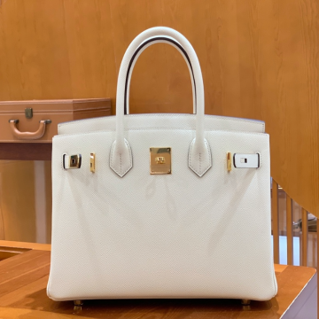 그린엘 에르메스 버킨 30 엡송가죽 크림 화이트 금장 버클