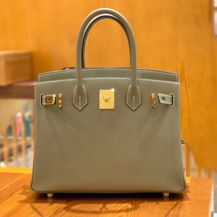 그린엘 에르메스 버킨 30 엡송가죽 그레이 금장 버클