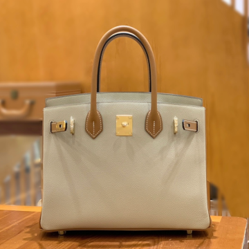 그린엘 에르메스 버킨 30 엡송가죽 브라운 & 그레이 금장 버클